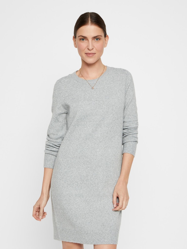 Doffy knitted mini dress, LIGHT GREY MELANGE, large