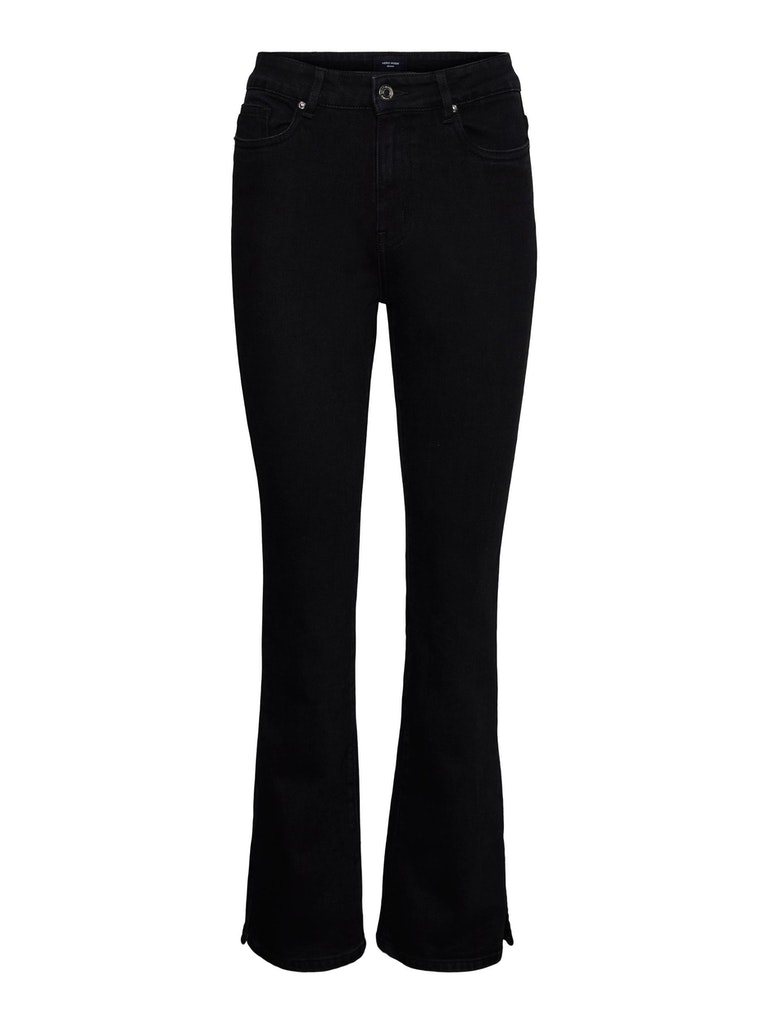 FINAL SALE- Selma high waist flared fit jeans, BLACK, large