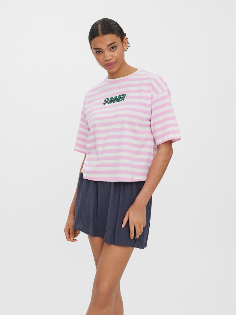 FINAL SALE - Kelly oversized striped t-shirt, PRISM PINK, large