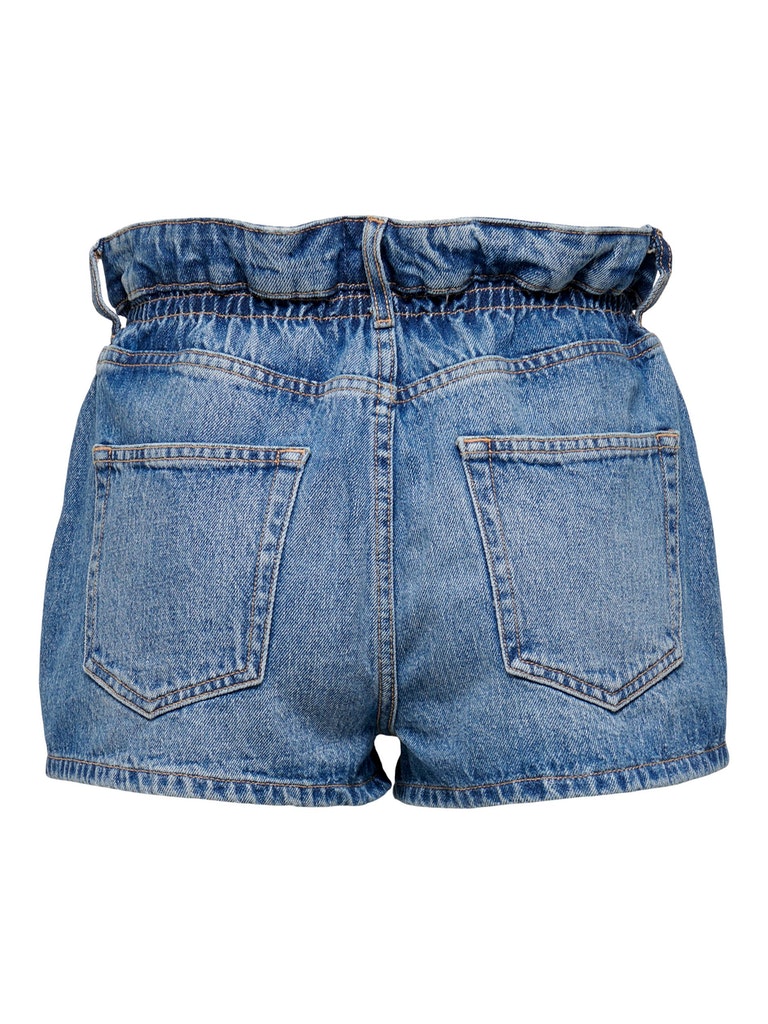 Robyn paperbag waist denim shorts, MEDIUM BLUE DENIM, large