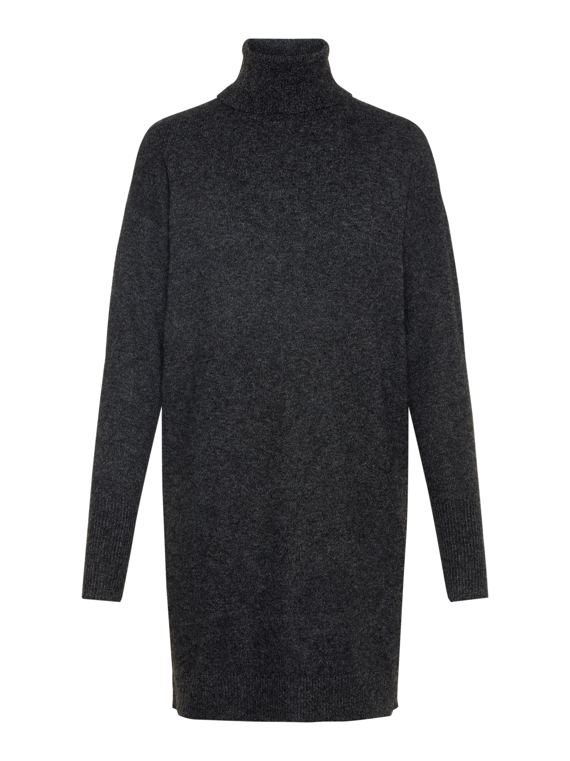 Brilliant turtleneck sweater dress, BLACK, large