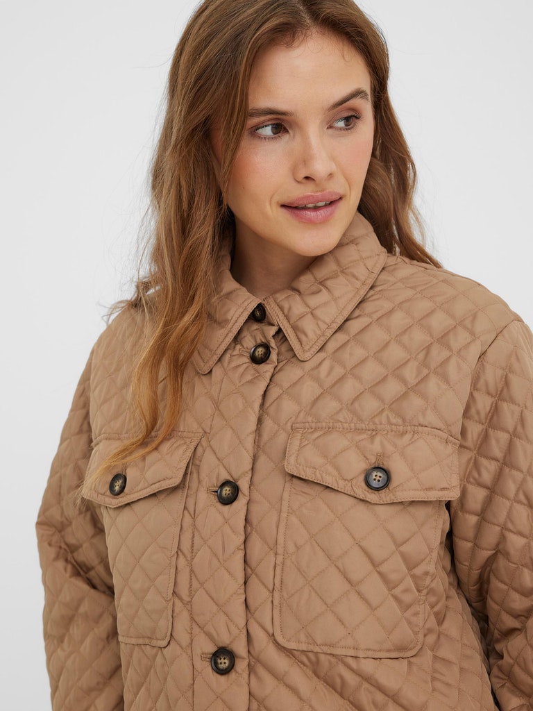 Simone long quilted coat, TIGERS EYE, large