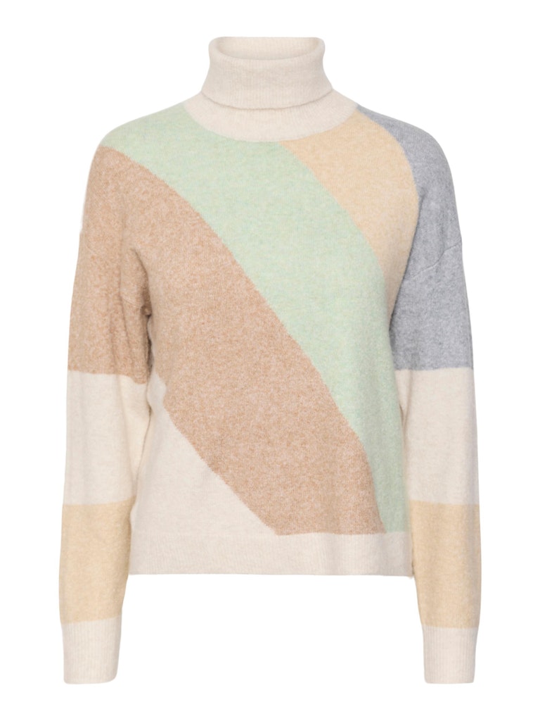 FINAL SALE- Doffy turtleneck colourful sweater, BIRCH, large