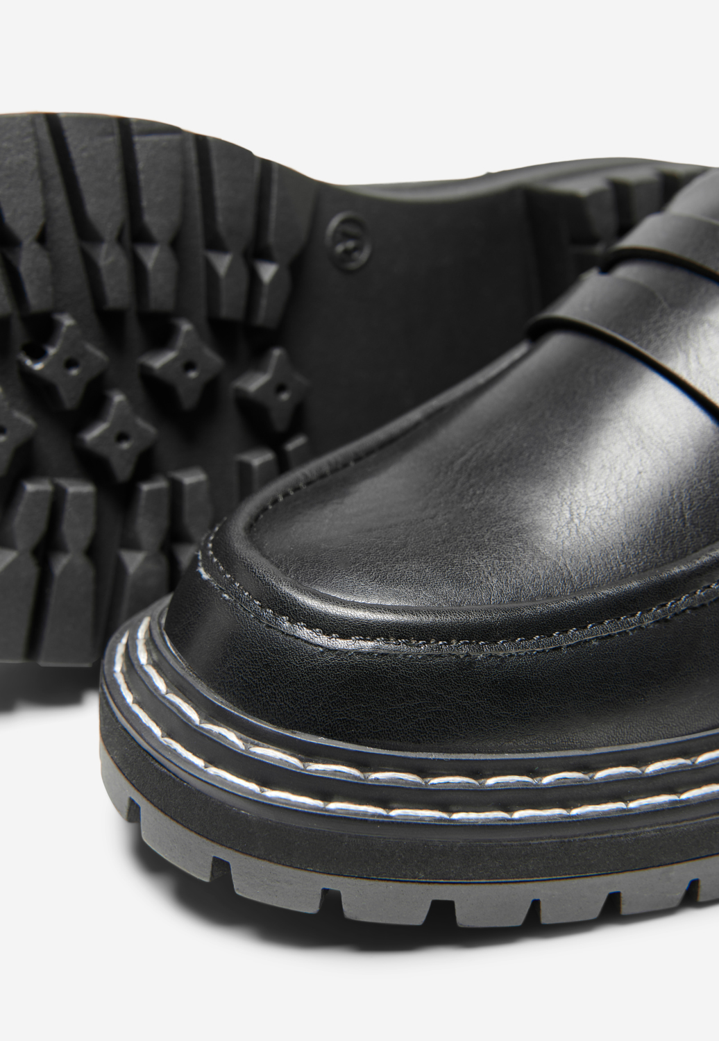 Beth faux leather loafer, BLACK, large
