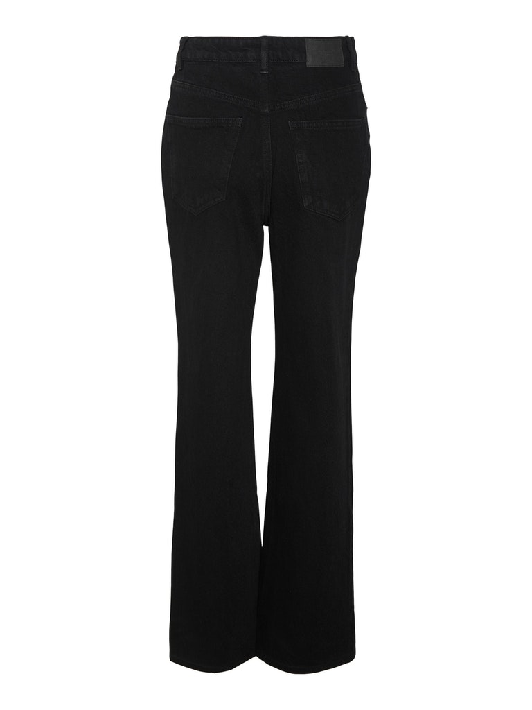 Kithy high waist loose straight fit jeans, Black Denim, large