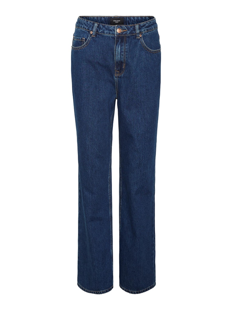 FINAL SALE - Kithy high waist loose straight fit jeans, Dark Blue Denim, large
