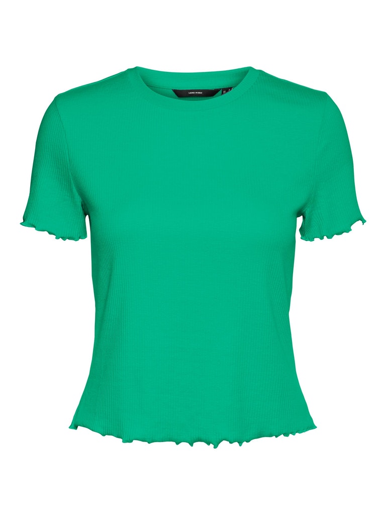 Vio crop ribbed t-shirt, HOLLY GREEN, large