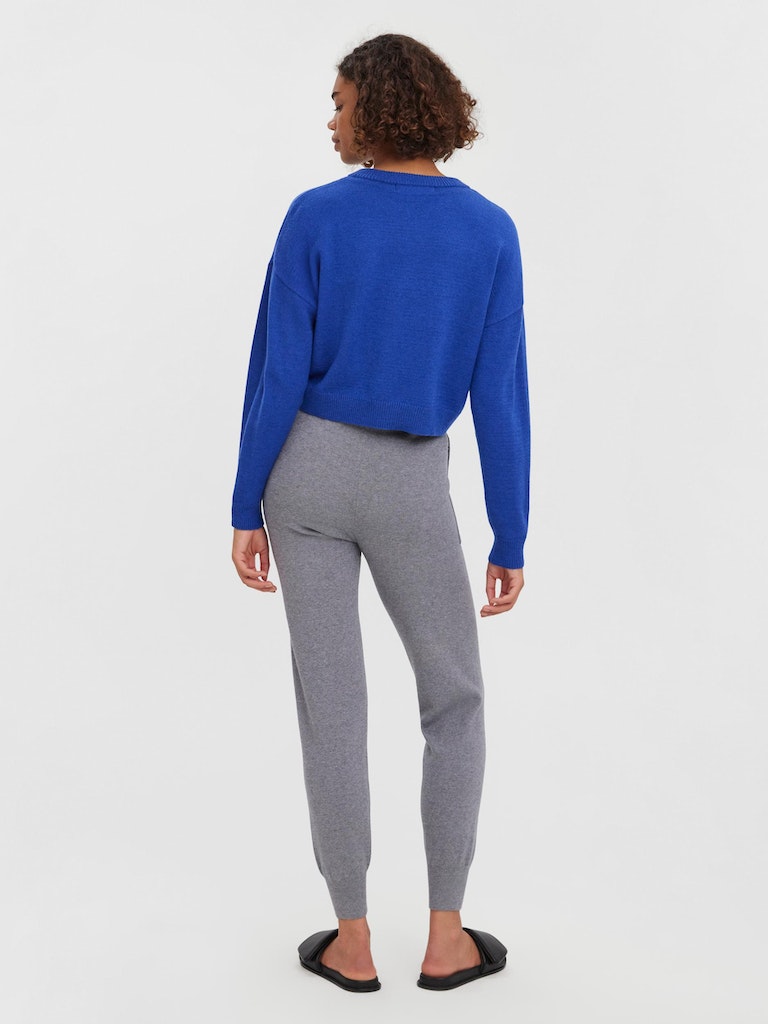 FINAL SALE- Lillie cropped loose-fit sweater, SODALITE BLUE, large