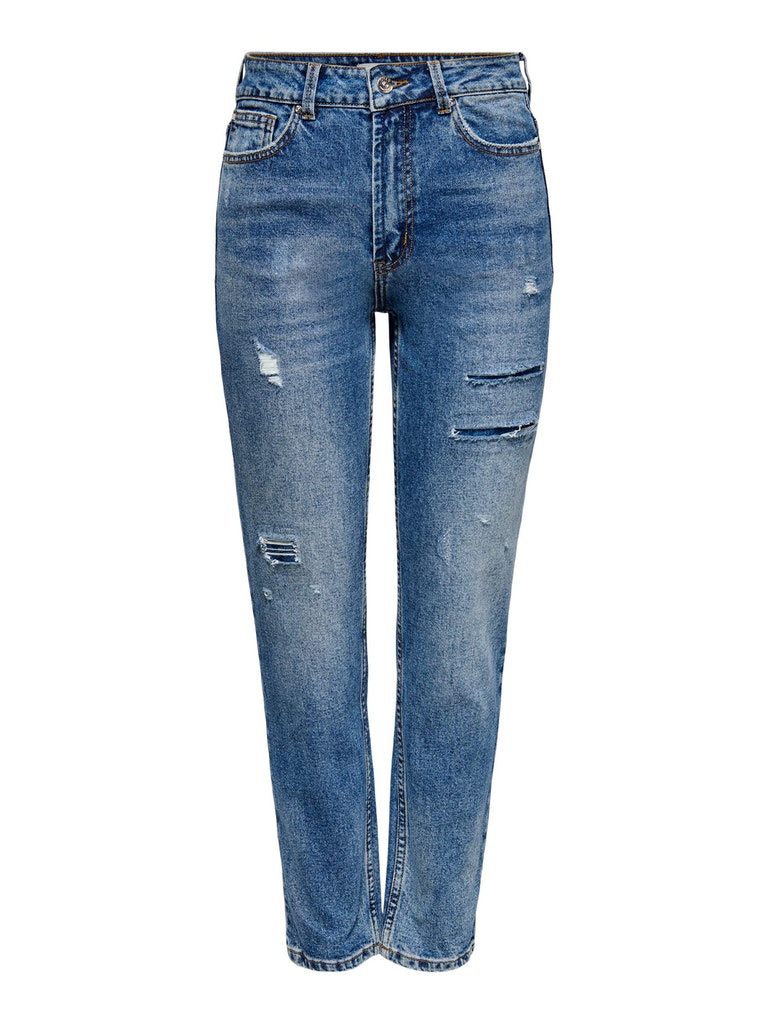 Emily high waist straight fit jeans, DARK MEDIUM BLUE DENIM, large