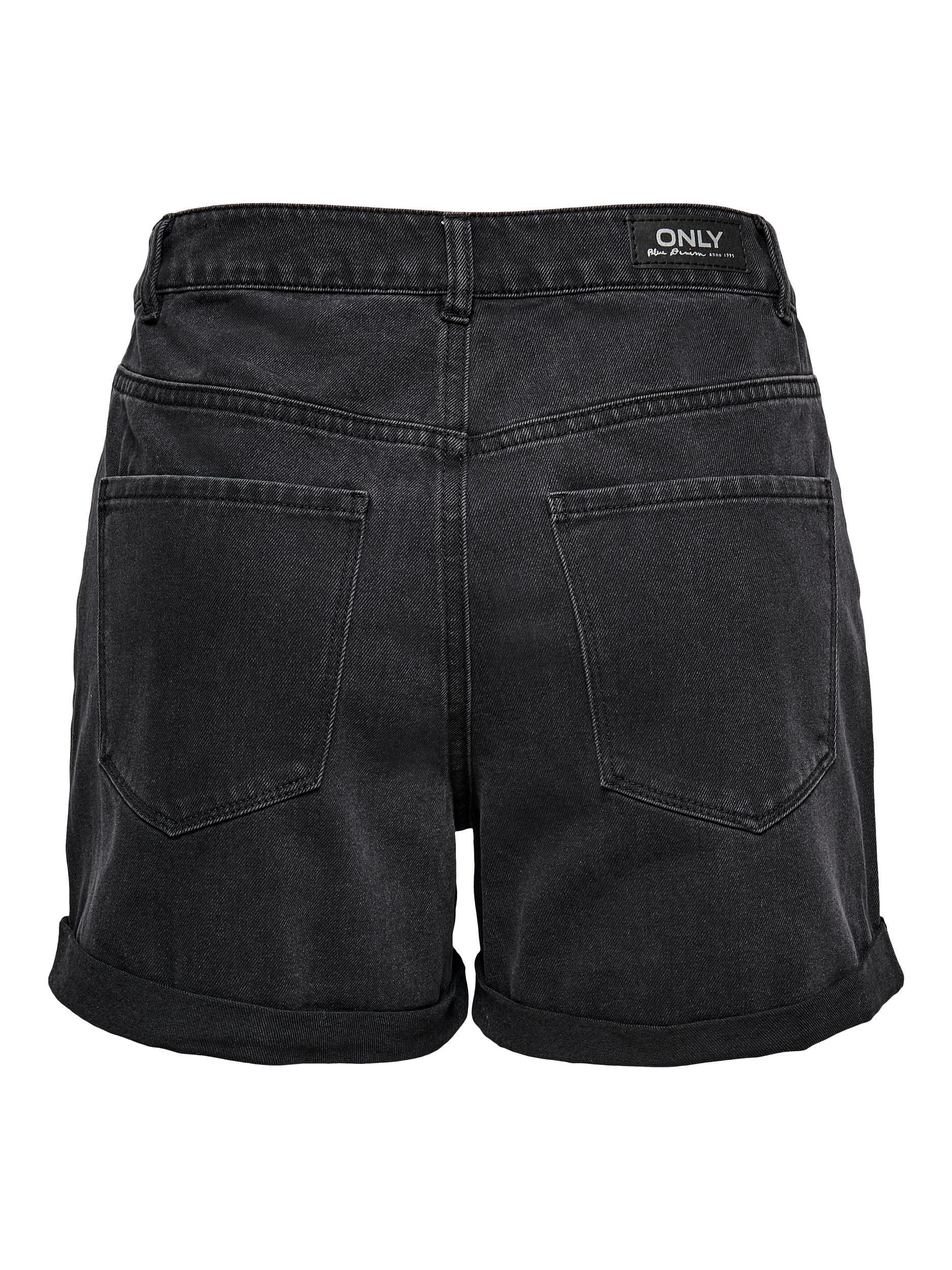 FINAL SALE - Vega mom fit denim shorts, BLACK, large
