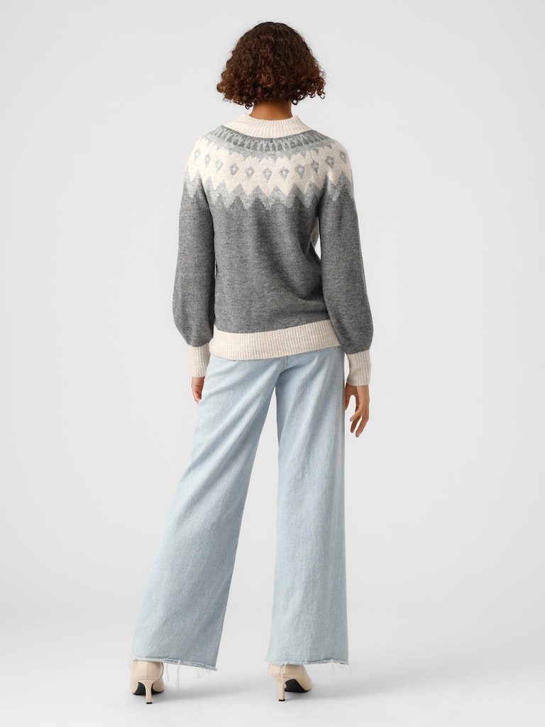 Simone nordic sweater, MEDIUM GREY MELANGE, large