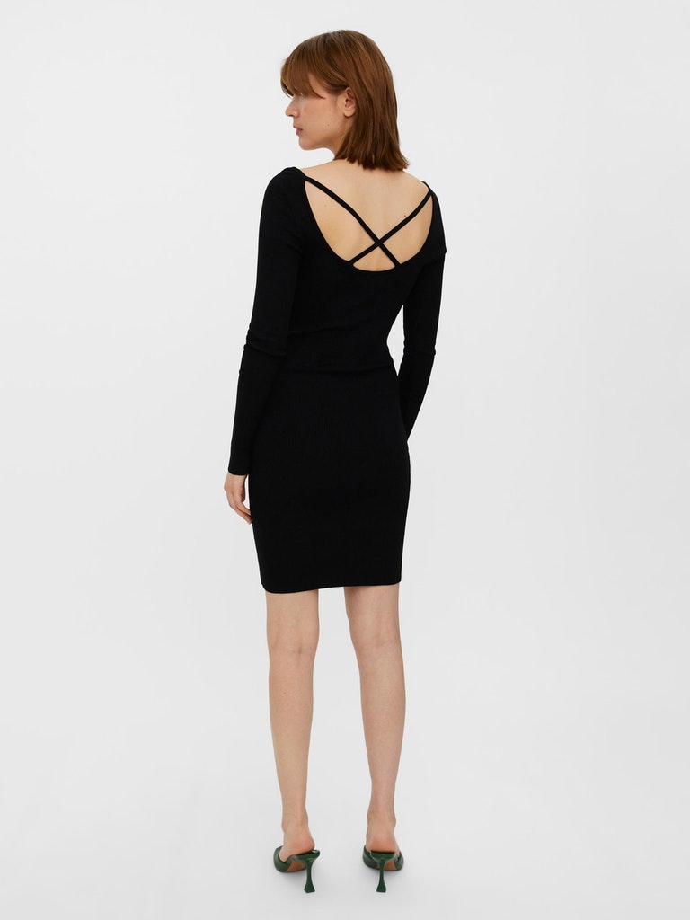 FINAL SALE- Glory u-neck short dress, BLACK, large