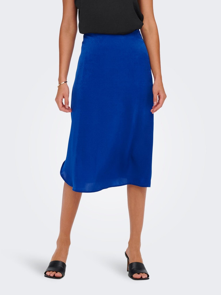 FINAL SALE - Mille satin midi skirt, SODALITE BLUE, large