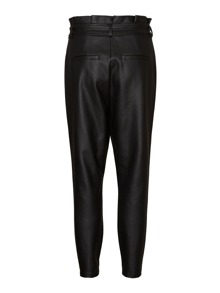 VENTE FINALE - Pantalon froncé en faux cuir Eva, Black, large
