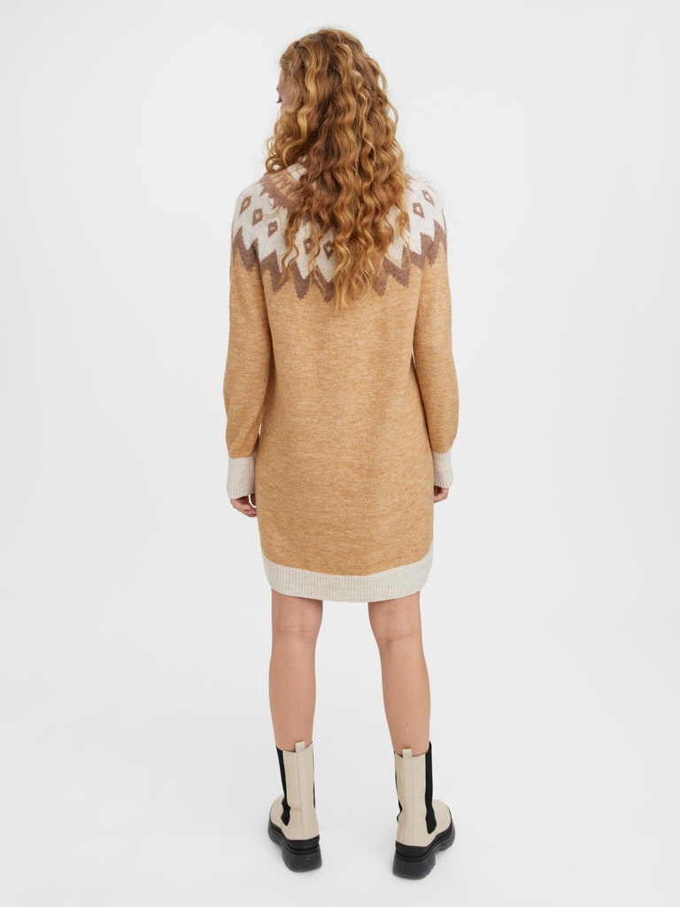 FINAL SALE- Simone nordic knitted dress, TAN, large