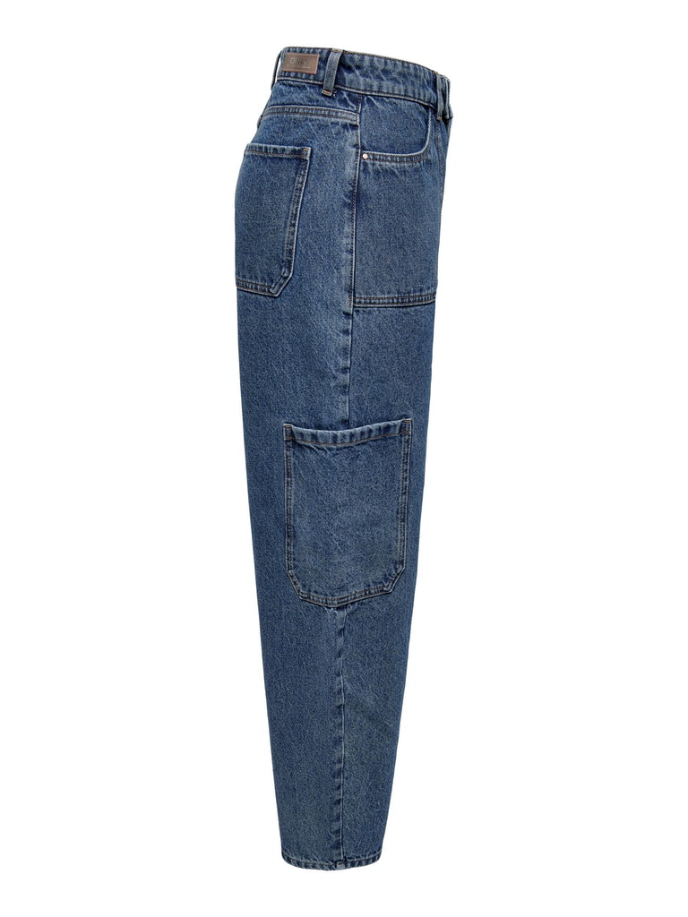 Milani ankle length balloon fit cargo jeans, LIGHT BLUE DENIM, large