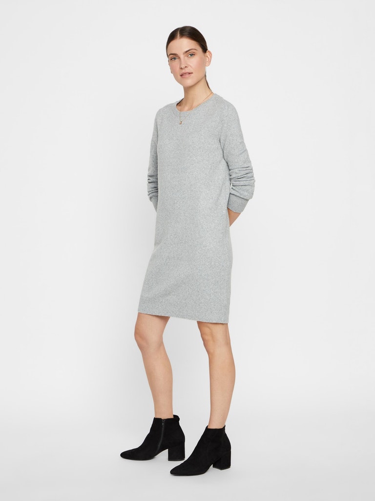 Doffy knitted mini dress, LIGHT GREY MELANGE, large