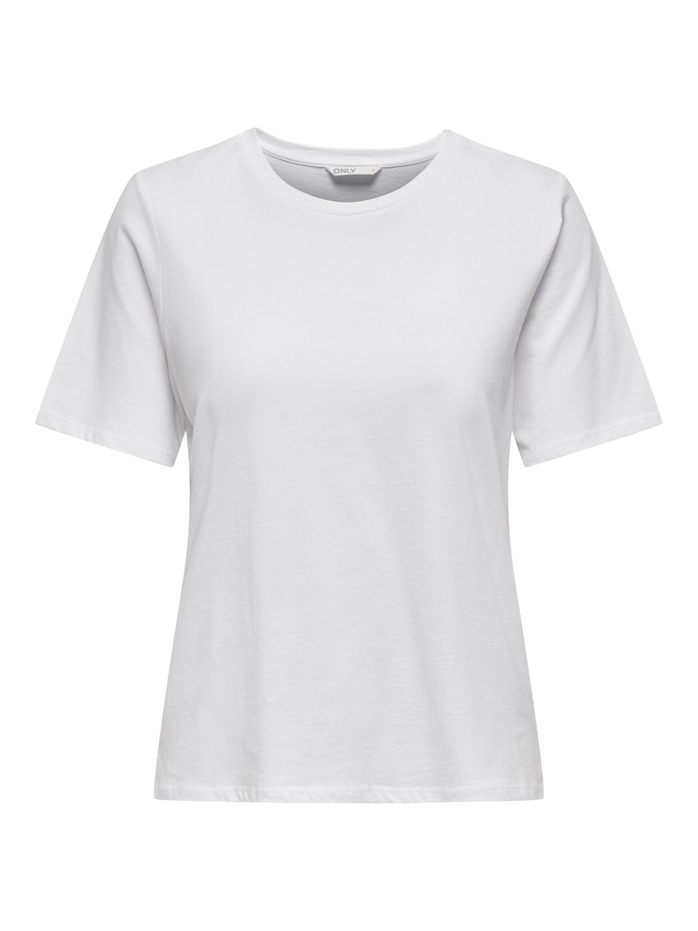 ONLY plain cotton t-shirt, WHITE, large