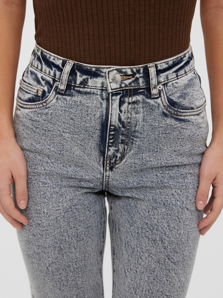 FINAL SALE - Drew high-waist straight-fit jeans, Medium Blue Denim, large