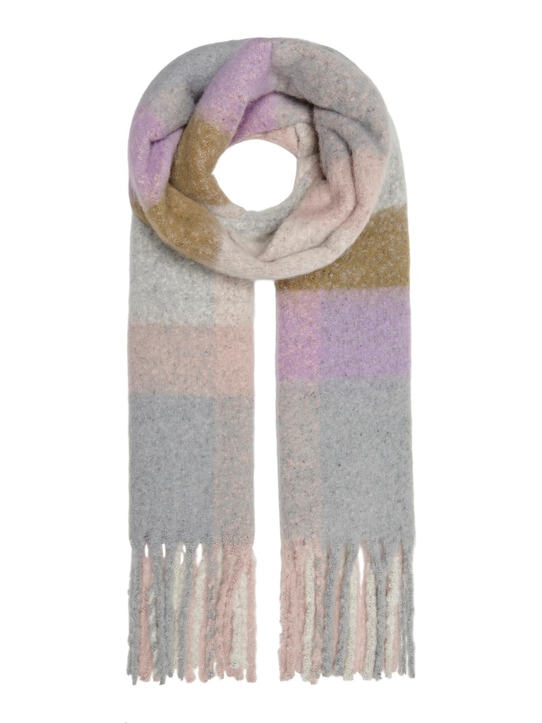 FINAL SALE- Jenna plaid scarf, ROSE SMOKE, large