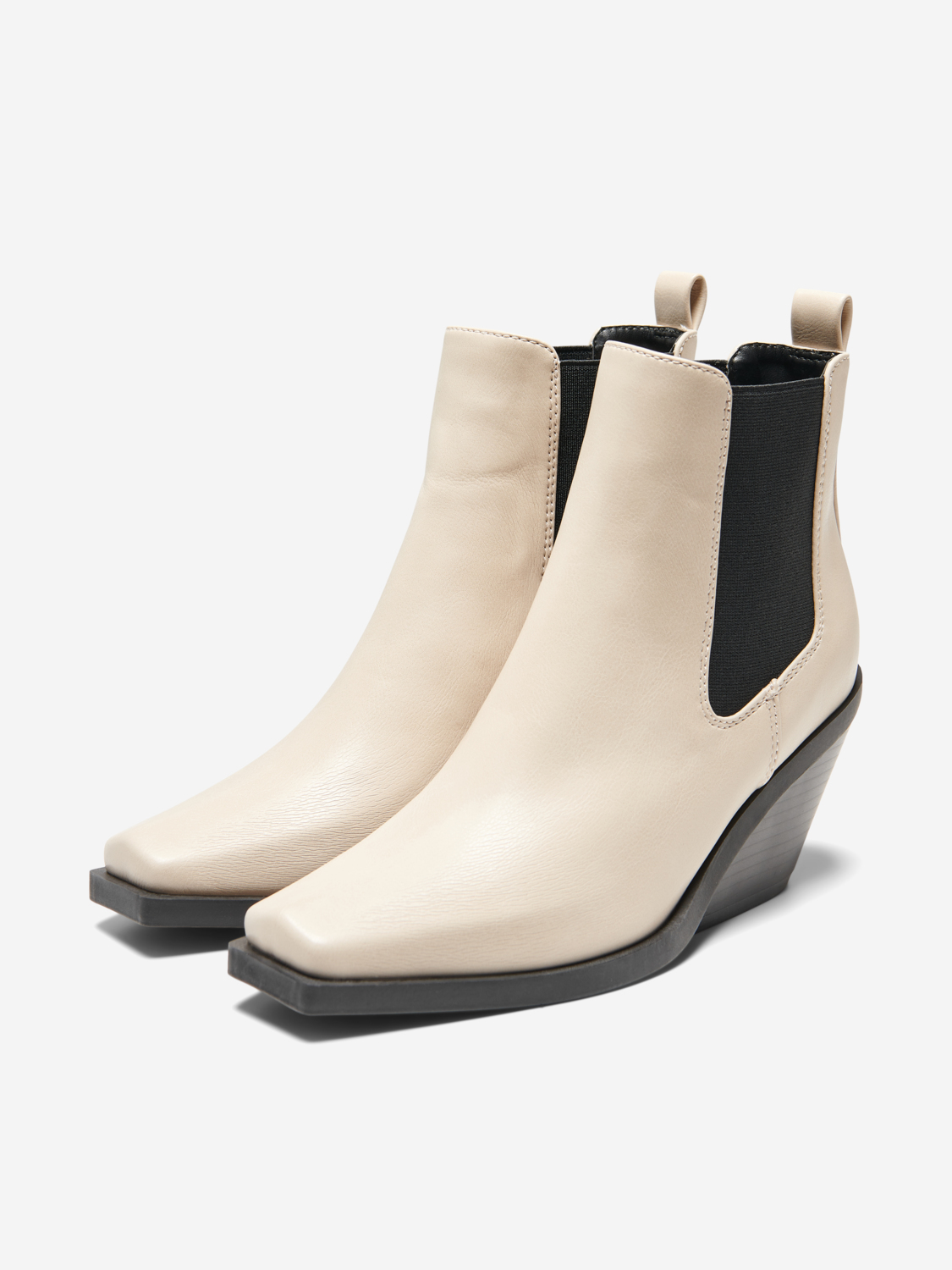 FINAL SALE- Bunny heeled ankle boots, CREME, large
