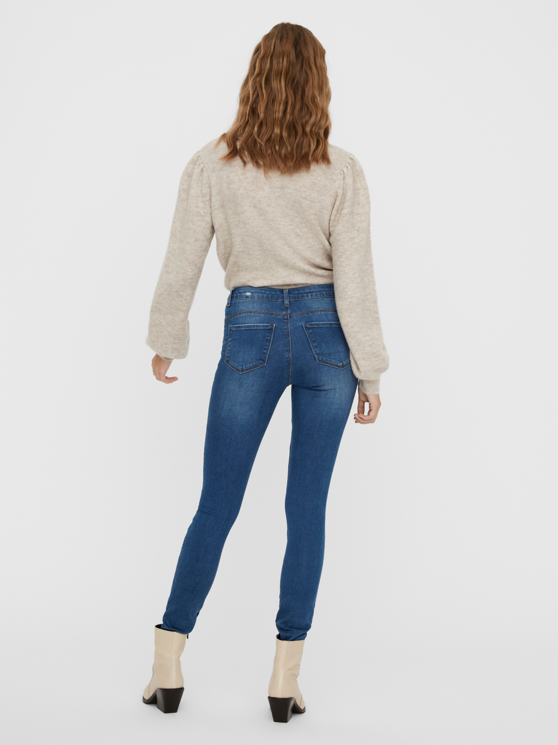 FINAL SALE - Seven mid waist slim fit jeans, MEDIUM BLUE DENIM, large