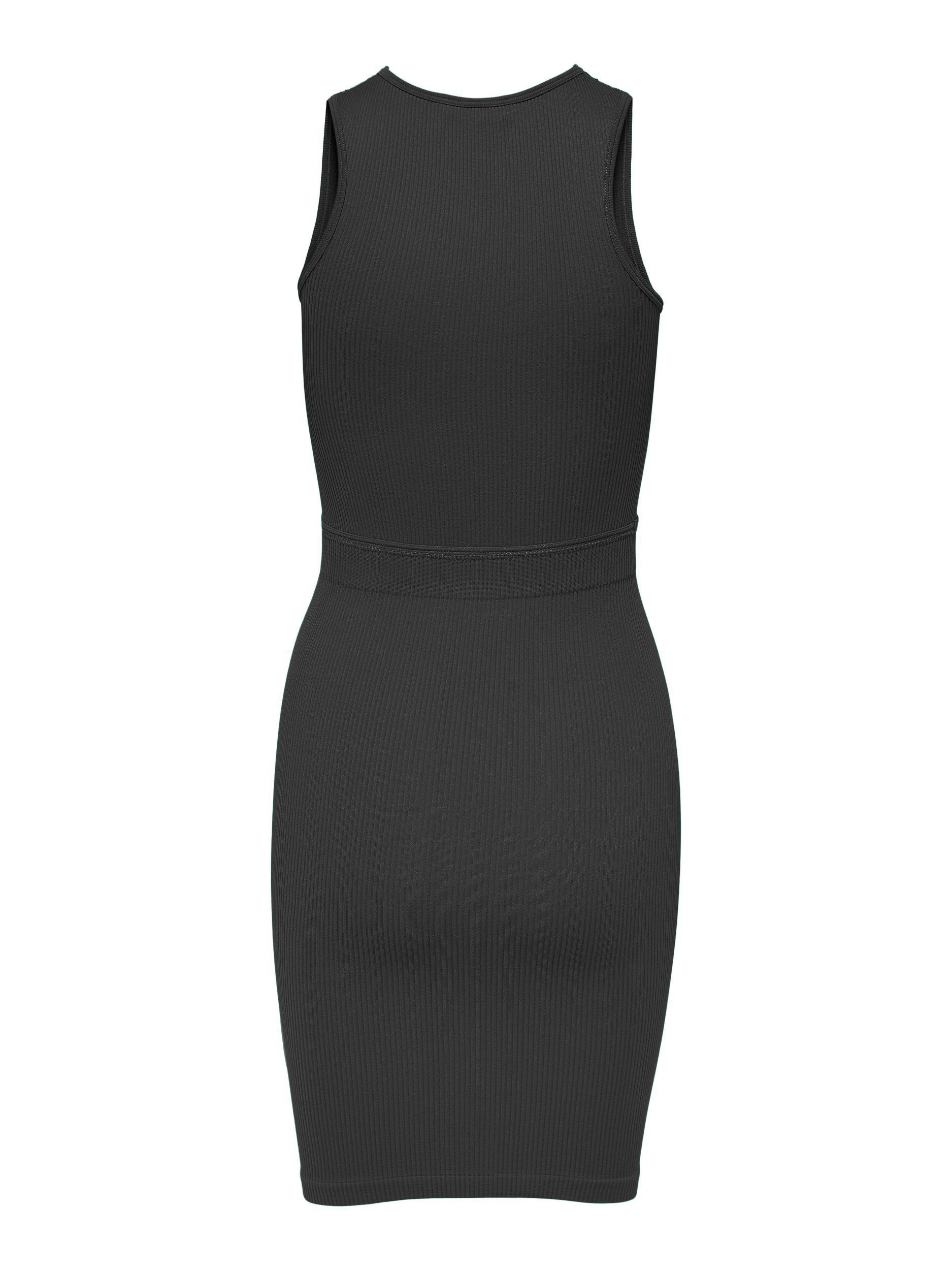 Gwen cutout rib mini dress, BLACK, large