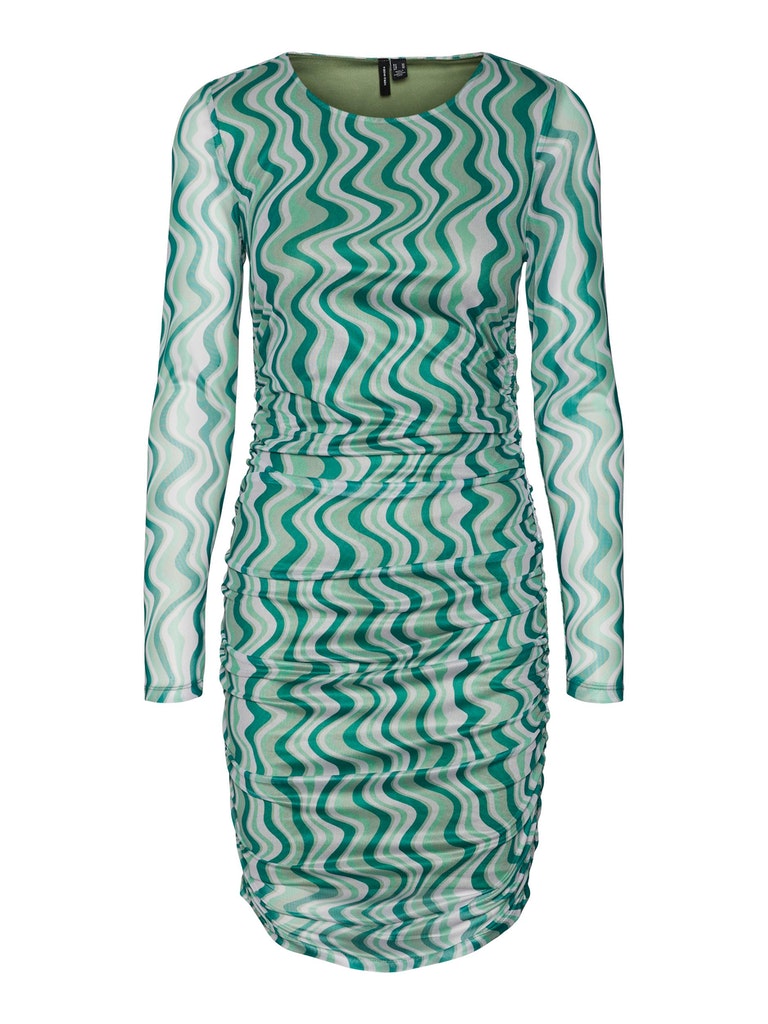 FINAL SALE - Elin ruched long-sleeve dress, IRISH GREEN, large