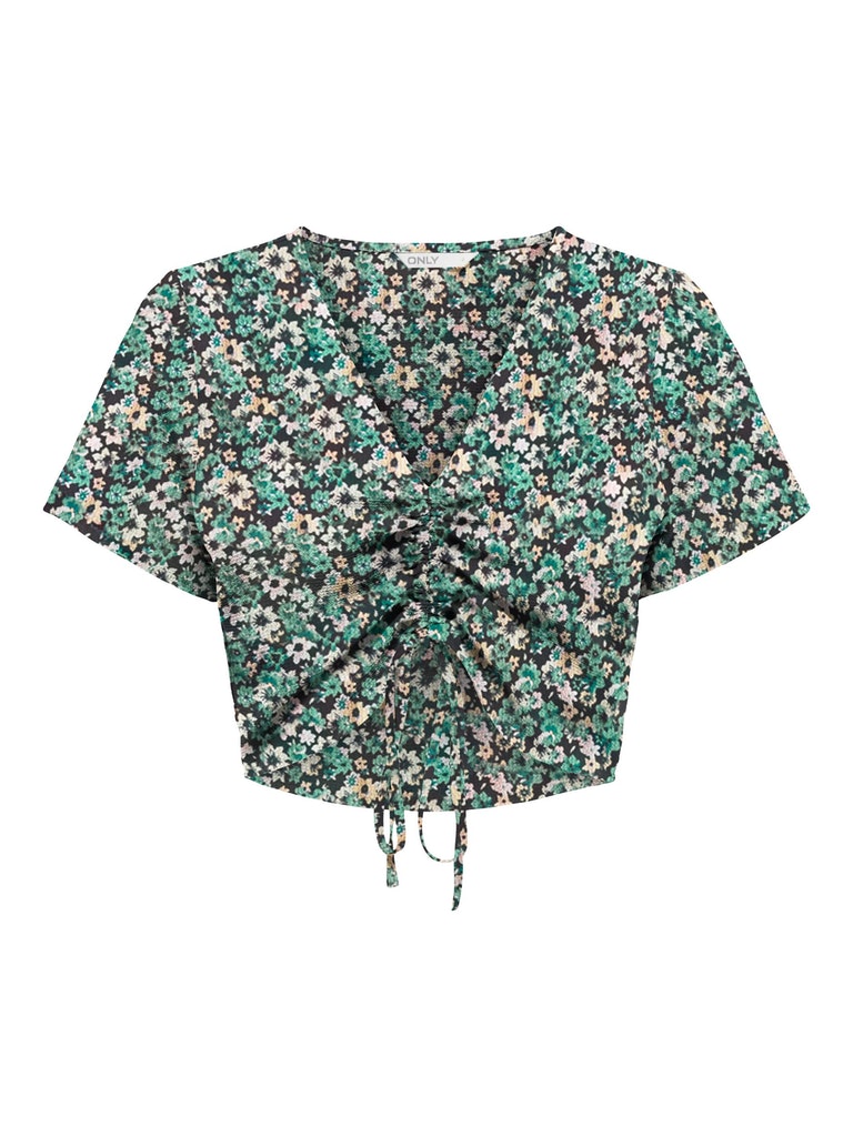 FINAL SALE - Nova v-neck ruched blouse, WINTER GREEN, large
