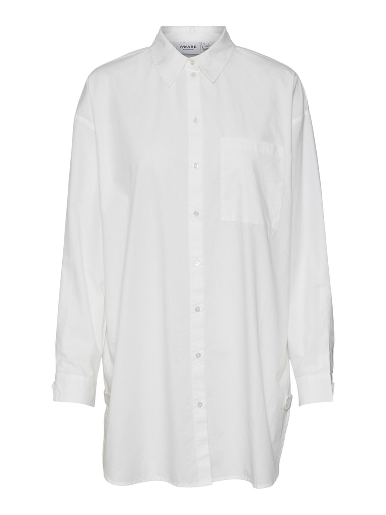 AWARE | Victory long loose-fit shirt, SNOW WHITE, large