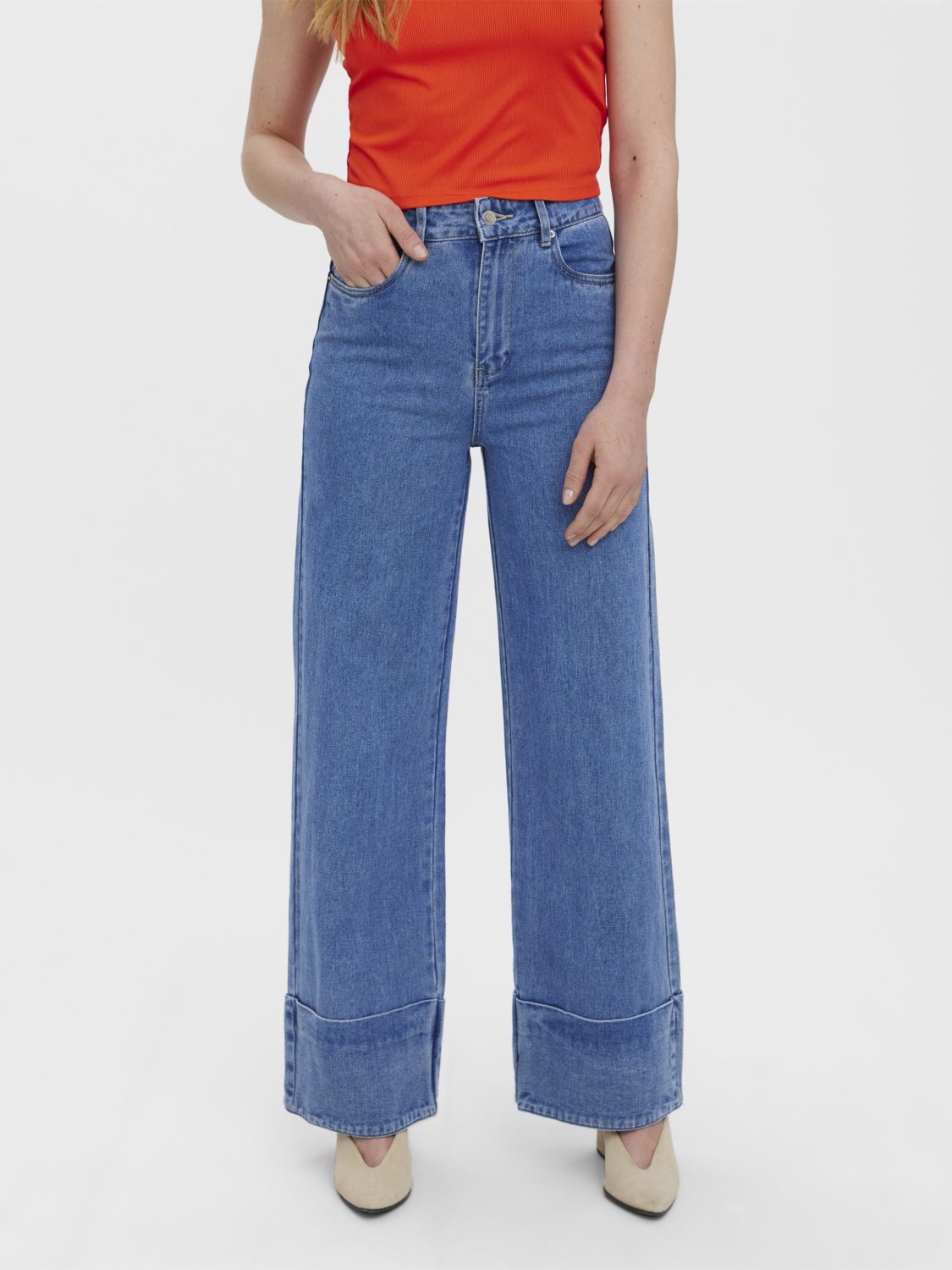 FINAL SALE- Kathy super high waist straight fit jeans, MEDIUM BLUE DENIM, large