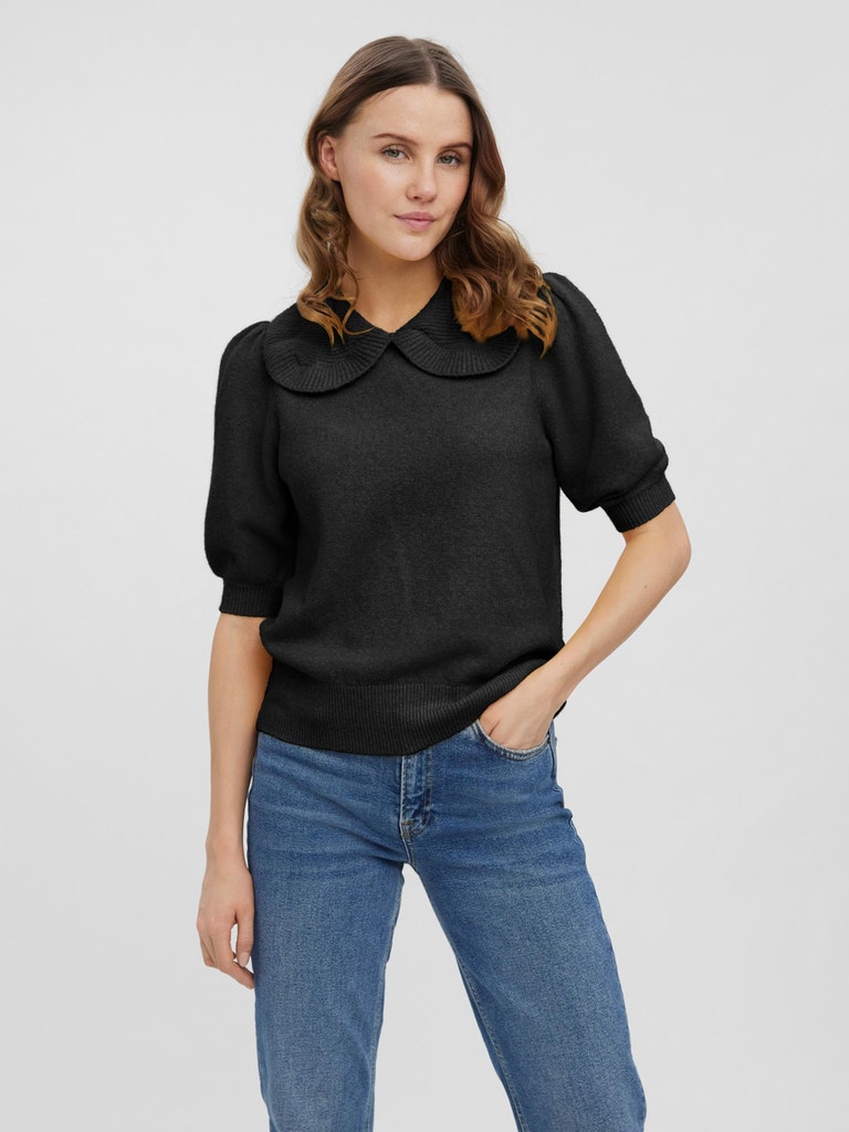 FINAL SALE -Doffy 2/4-sleeve peter-pan-collar sweater, , large