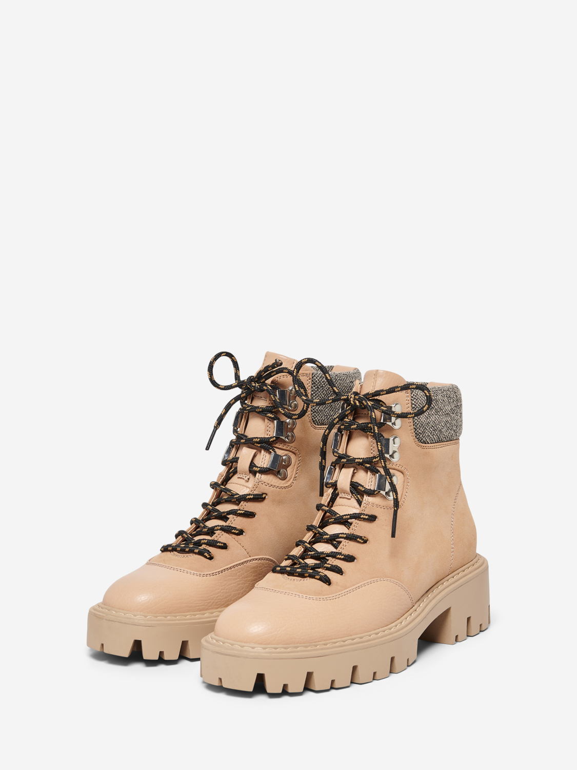 FINAL SALE - Betty faux leather lace-up boots, CAMEL, large