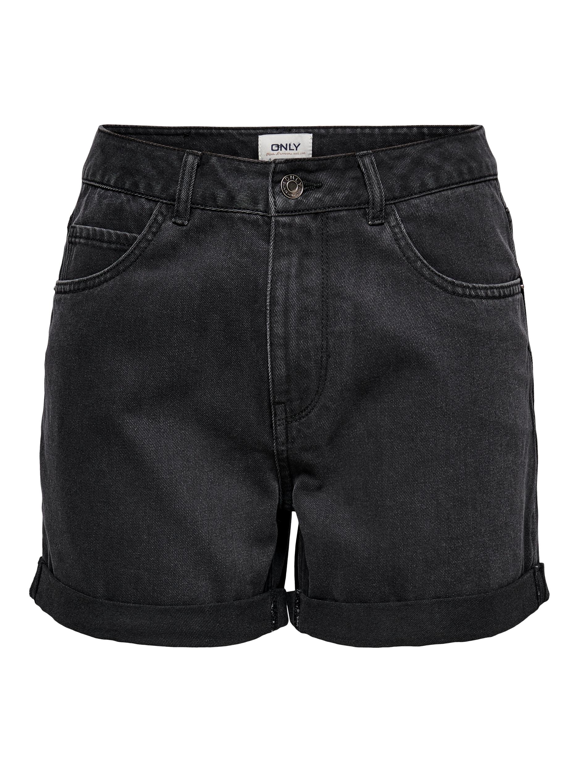 FINAL SALE - Vega mom fit denim shorts, BLACK, large