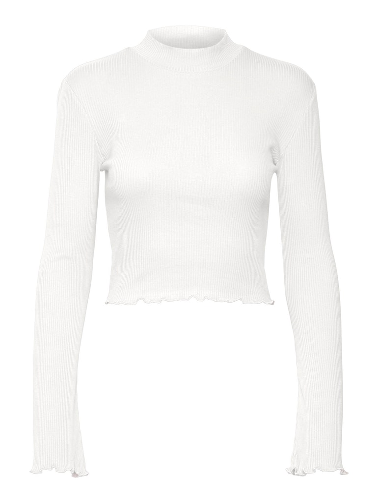 FINAL SALE- Isla long sleeve cropped t-shirt, SNOW WHITE, large