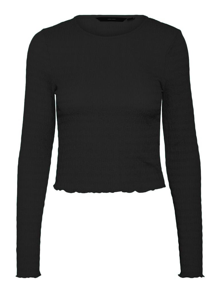 FINAL SALE - Nynne long-sleeve cropped t-shirt, BLACK, large