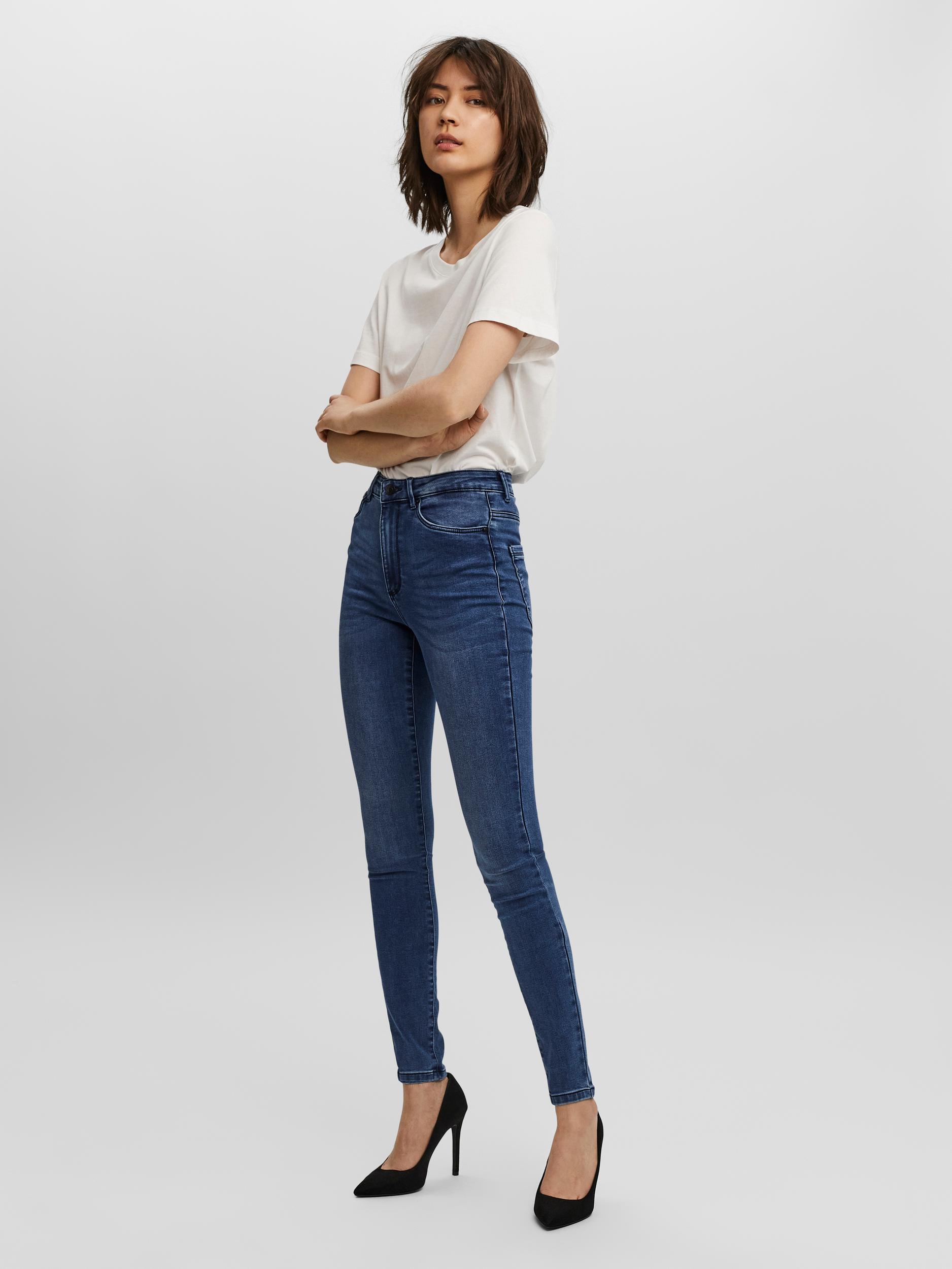 FINAL SALE - Sophia super high waist skinny fit jeans, MEDIUM BLUE DENIM, large