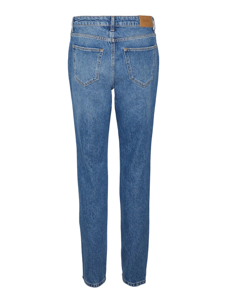 FINAL SALE- AWARE | Ellie high waist straight fit jeans, MEDIUM BLUE DENIM, large