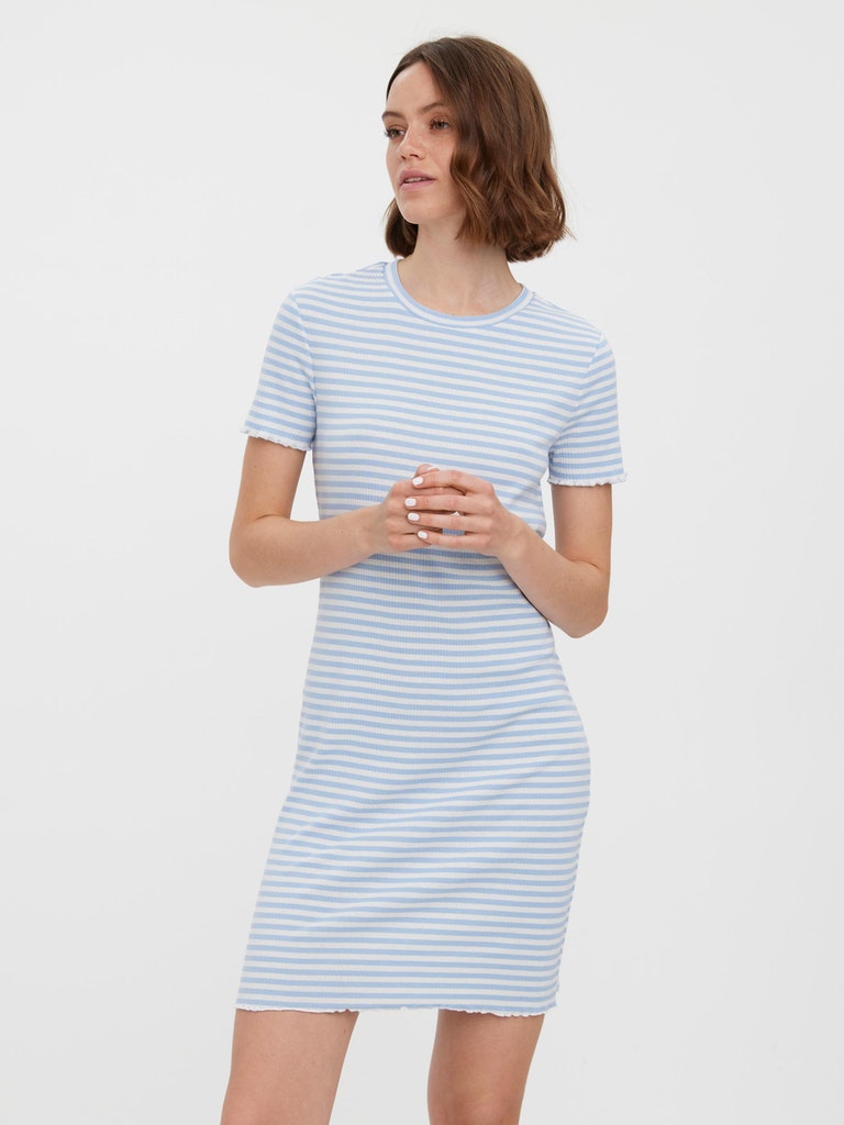 FINAL SALE - Vio striped mini dress, BLUE BELL, large