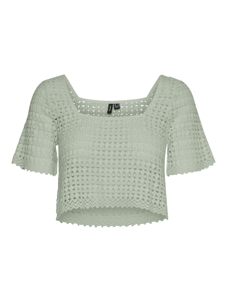 FINAL SALE - Jada crochet cropped t-shirt, DESERT SAGE, large