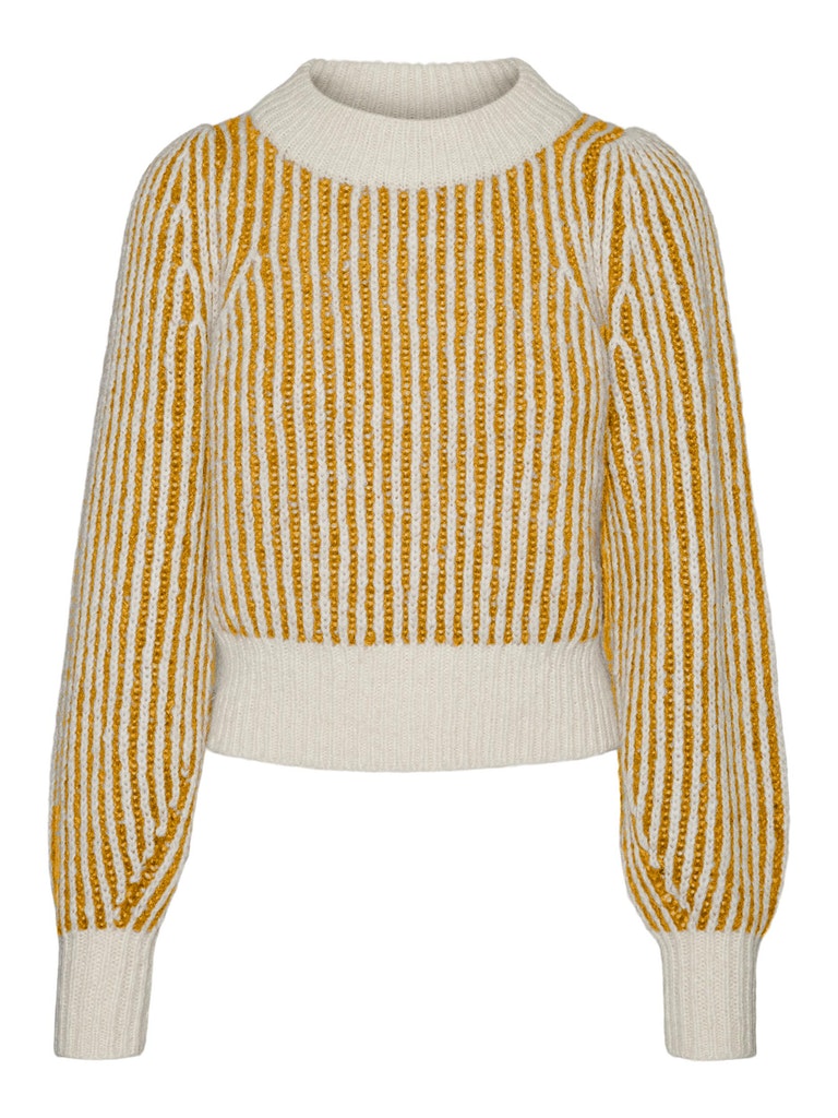 Juliette high neck striped sweater, BIRCH&YELLOW, large