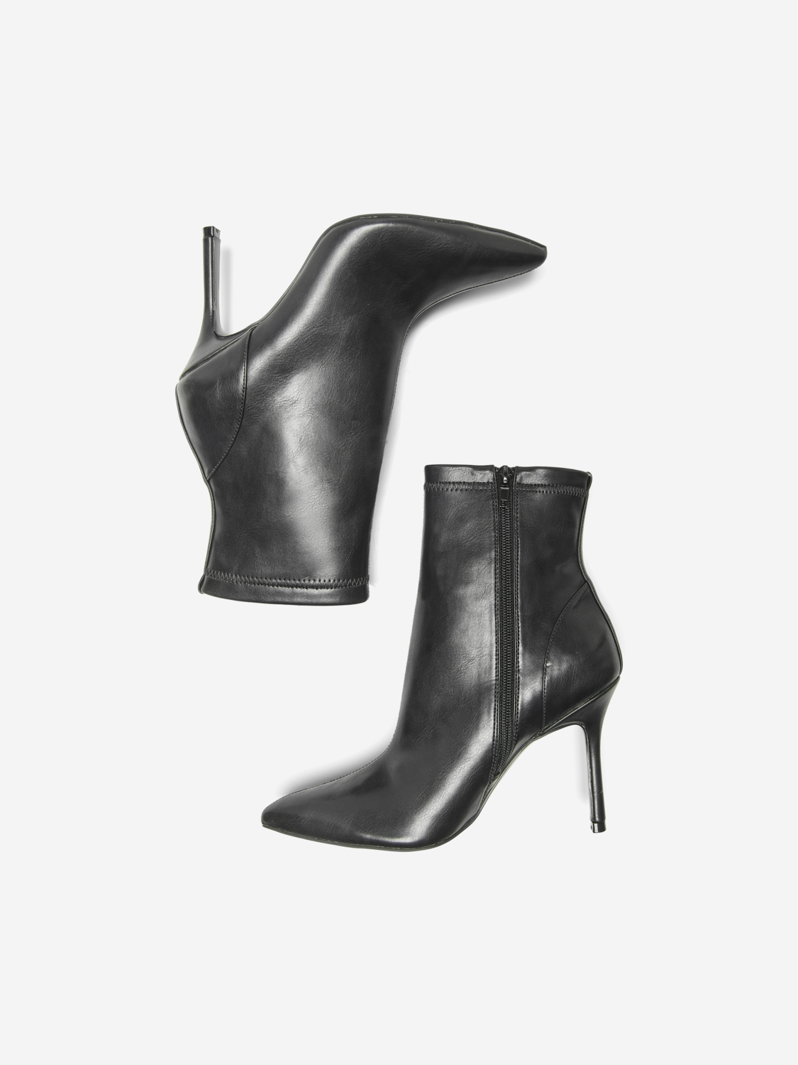 FINAL SALE- Cali stiletto heel ankle boots, BLACK, large
