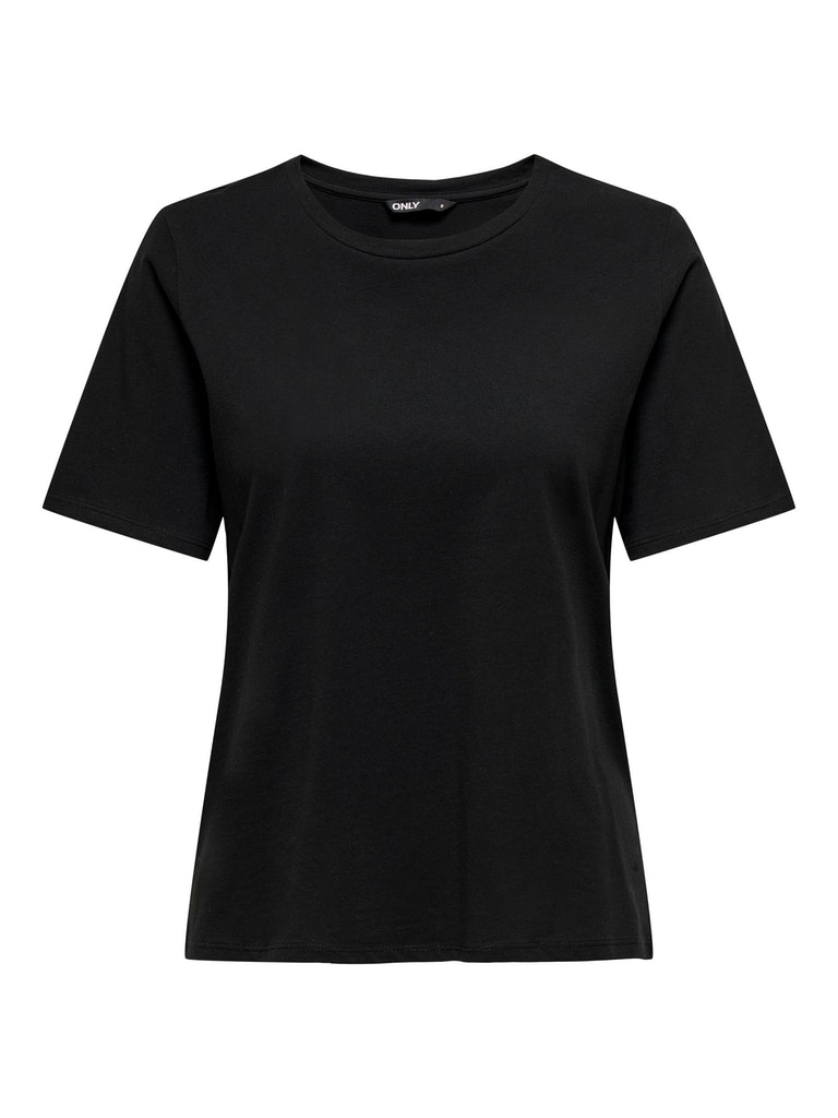 ONLY plain cotton t-shirt, BLACK, large