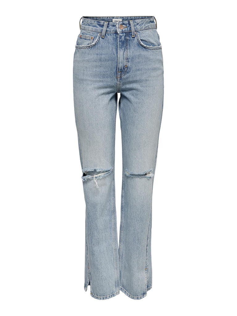 Billie high waist straight-leg jeans, LIGHT BLUE DENIM, large