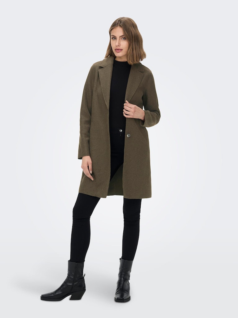 Carrie single-breasted coat, HOT FUDGE, large