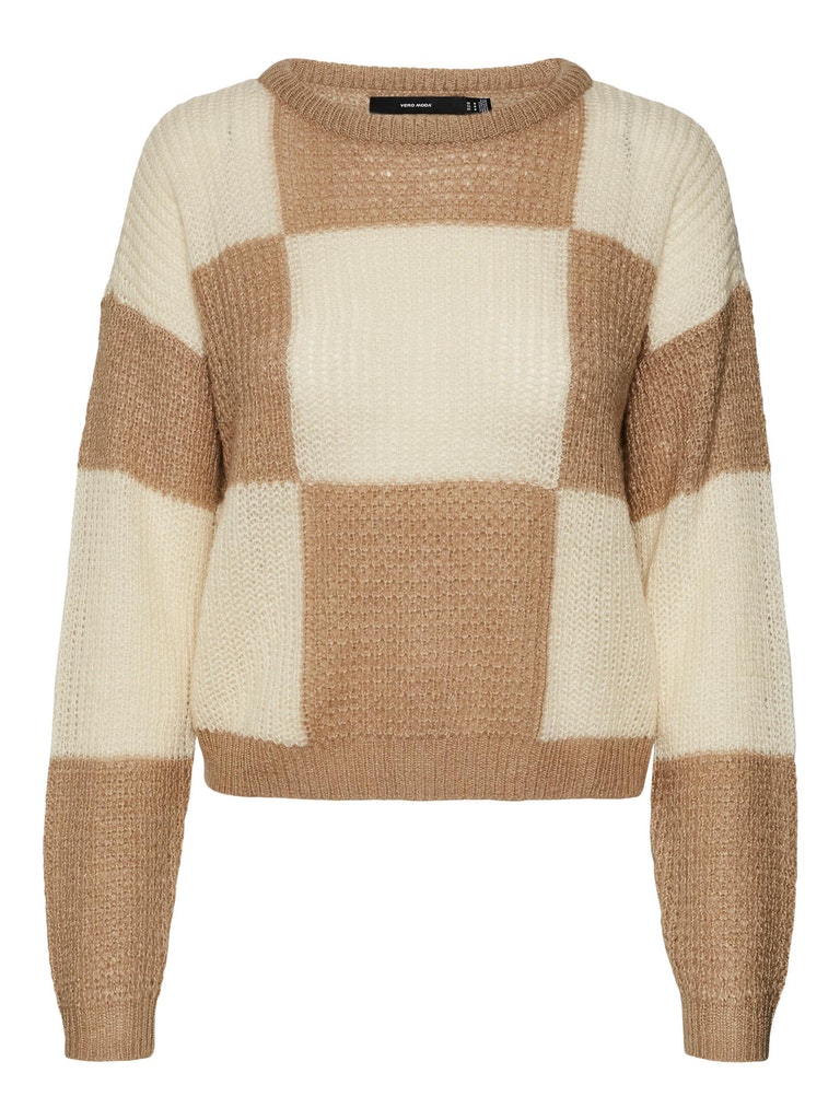 Taka checkered sweater, SILVER MINK, large