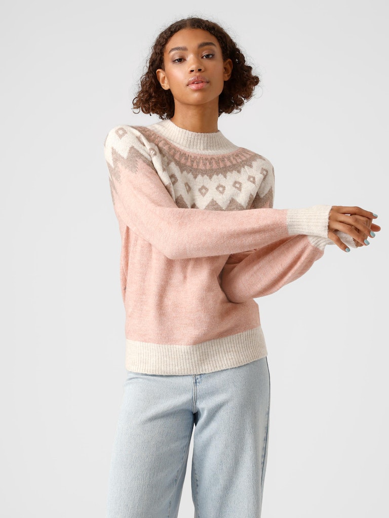 FINAL SALE- Simone nordic sweater, MISTY ROSE, large