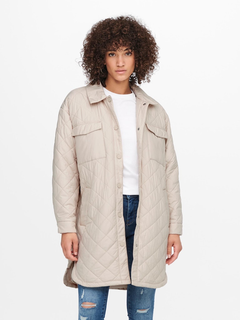 Longue veste matelassée Tanzia, BEIGE, large