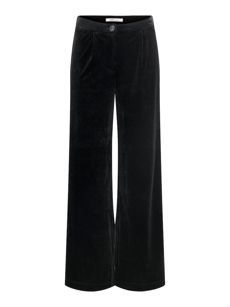 FINAL SALE - Margaret wide-leg velvet pants, BLACK, large