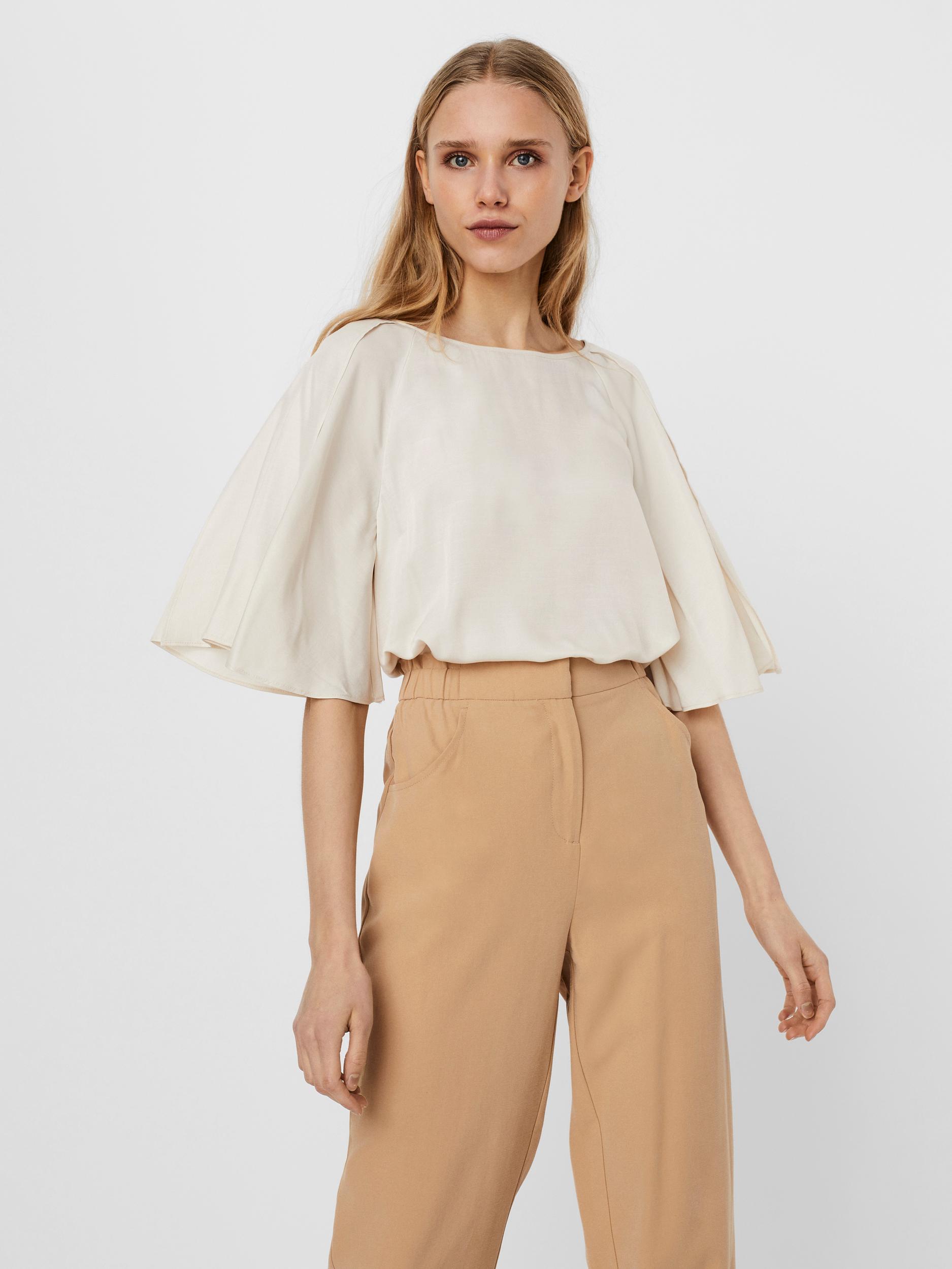 Bonnie butterfly sleeves blouse, BIRCH, large